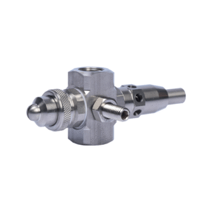 Air atomizing nozzle used for solar farm panel cooling and dust suppression