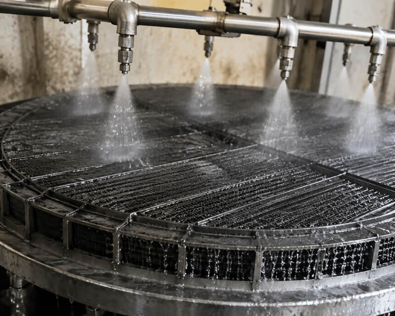 Spray-nozzle-cleaning-system-for-mist-eliminator-and-demister-elements-in-industrial-gas-treatment-equipment